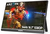 ARZOPA 16.1'' 144Hz Tragbarer Monitor mit Einem Standfuß, 100% sRGB...