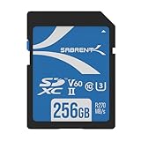 SABRENT SD Karte 256GB V60, SDXC Card UHS II, SD Speicherkarte Class...