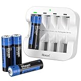 Hixon Akku AA Wiederaufladbare Lithium Batterien 1,5V 3500 mWh für...