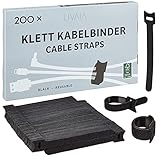 Klett Kabelbinder Wiederverschließbar: 200x Klettband Kabelbinder...