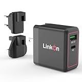 LinkOn Ganius 65W Wand-Ladegerät GaN Tech 65W USB-C PD3.0 PPS und 18W...