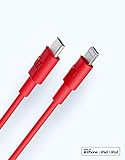 equinux tizi flip Ultra – USB-C auf Lightning Kabel (1m, rot), Apple...