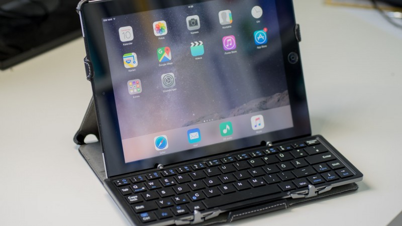 Faltbare Bluetooth Tastatur EC Technology Test Review Portalbel mitnehmen Unterwegs Tablet IOS Android Windows