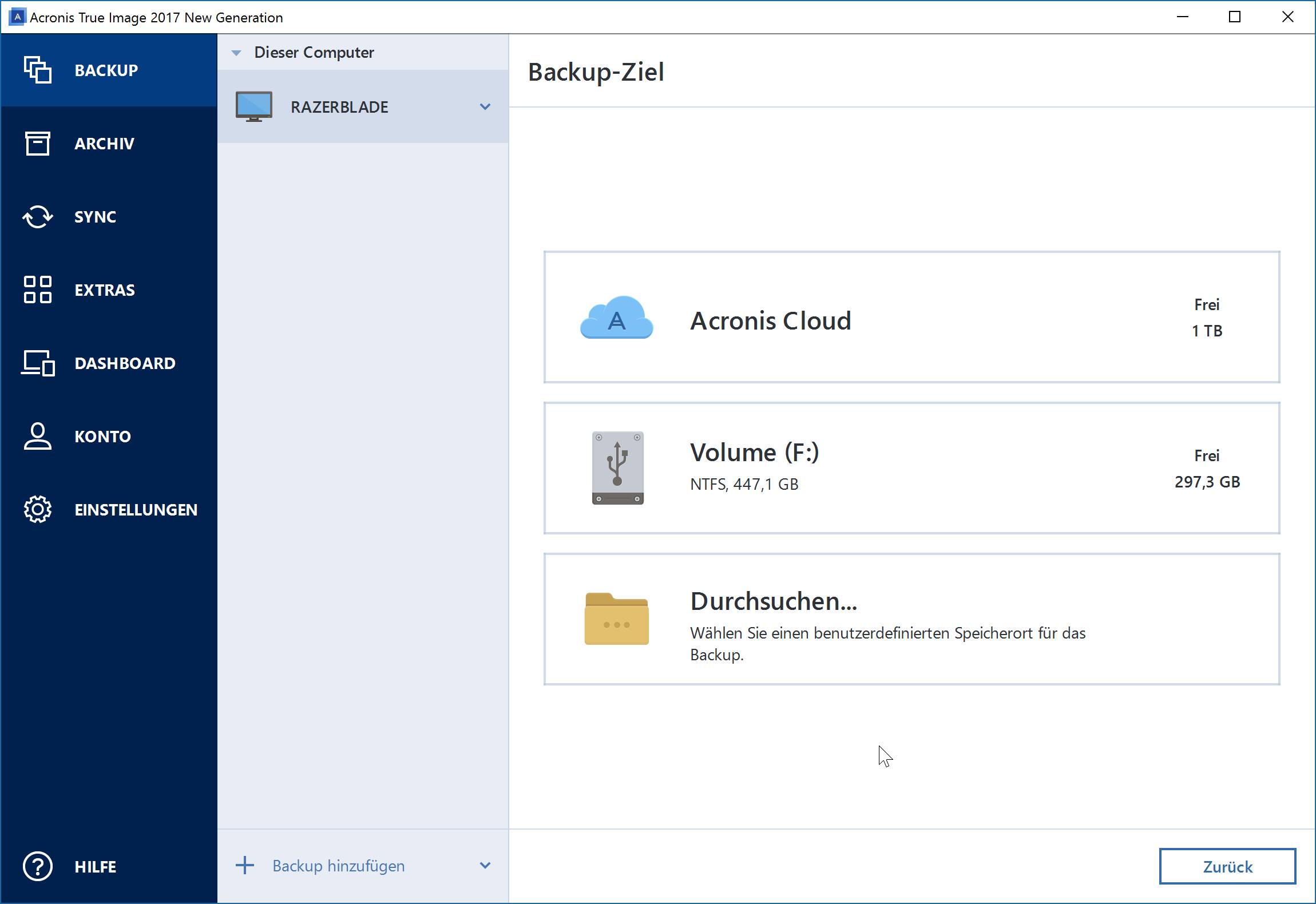 acronis true image 2017 erkennt ssd nicht