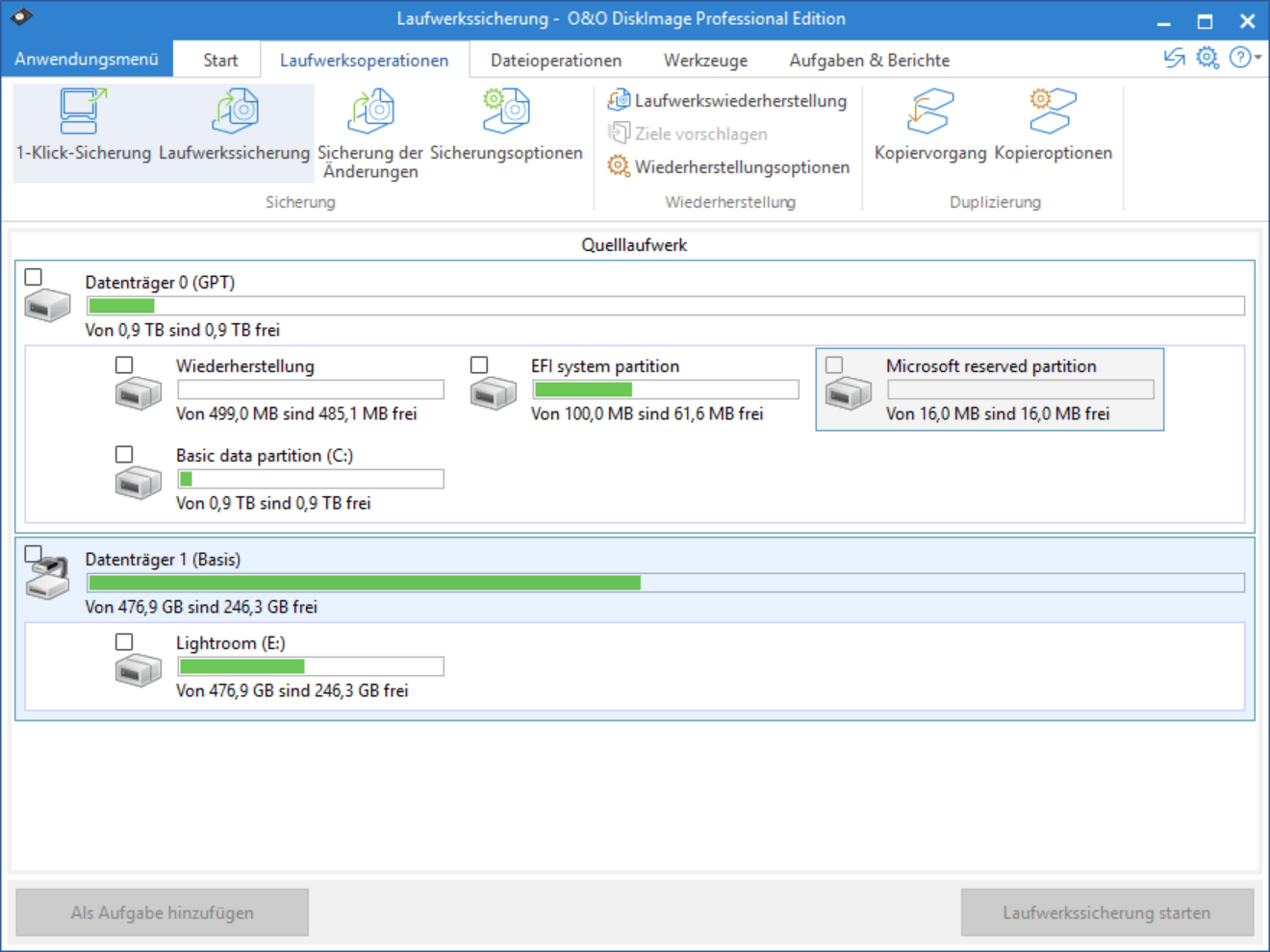 compare o o diskimage professional with acronis true image