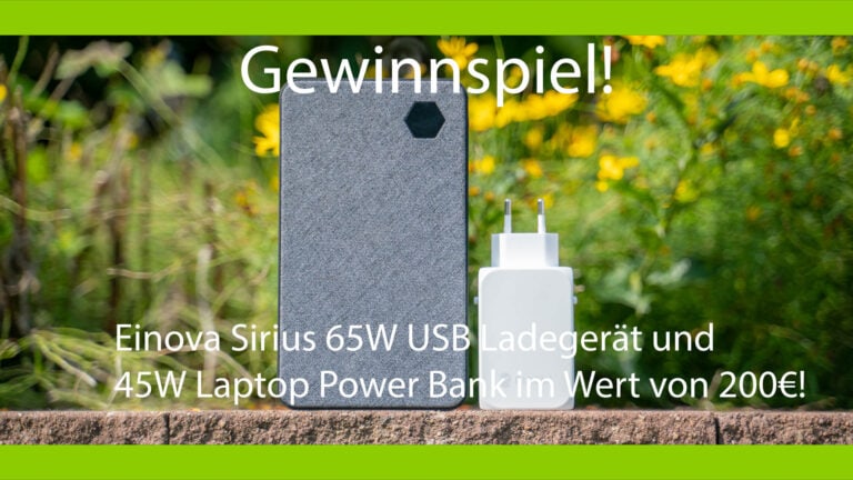 Beendet! Gewinnspiel, Einova Sirius 65W USB Ladegerät und 45W Laptop Power Bank im Wert von 200€! 