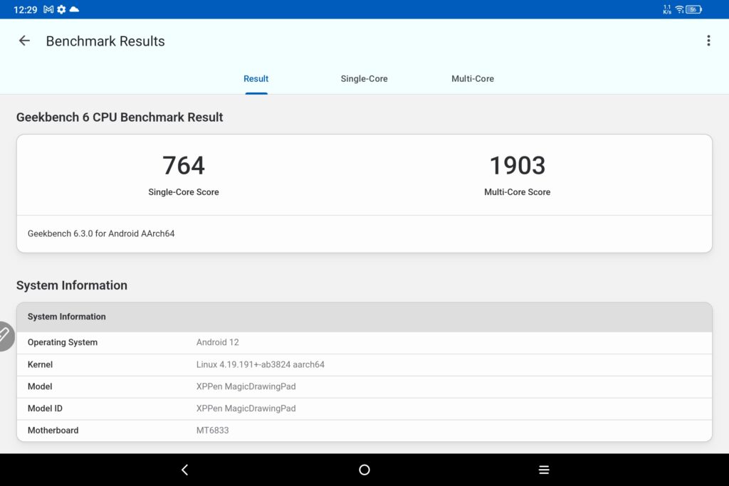 MediaTek Kompanio 800T MT8771 Geekbench